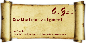 Osztheimer Zsigmond névjegykártya